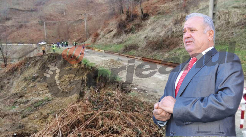 Călinoiu anunţă că s-au luat măsurile corespunzătoare pentru drumul surpat de la Roşia de Amaradia