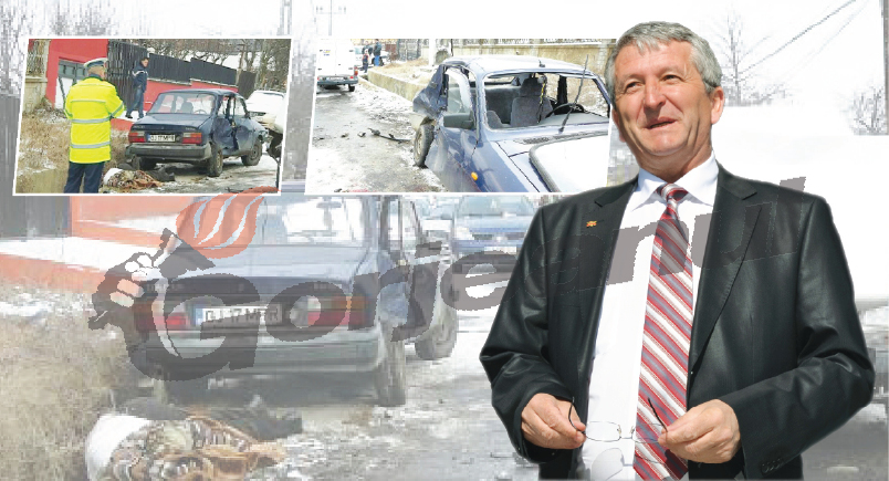 Maşina Primăriei Săcelu cu care Voica a făcut accident în 2008, abandonată în service de şase ani