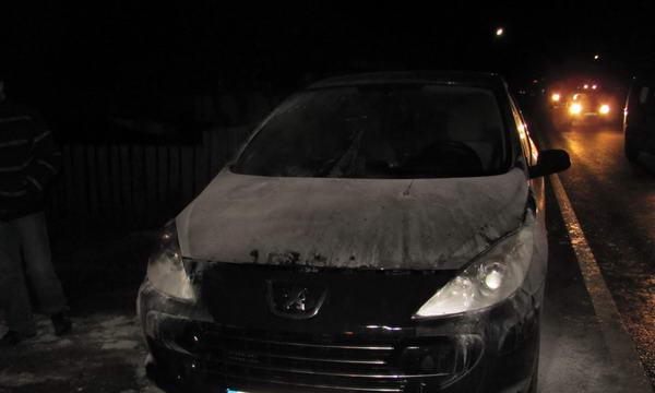 Maşină în flăcări pe DN 66