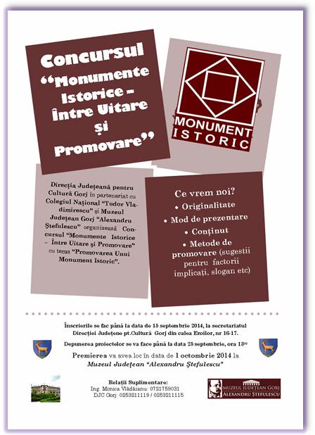 Concurs “Monumentele istorice – între uitare şi promovare”