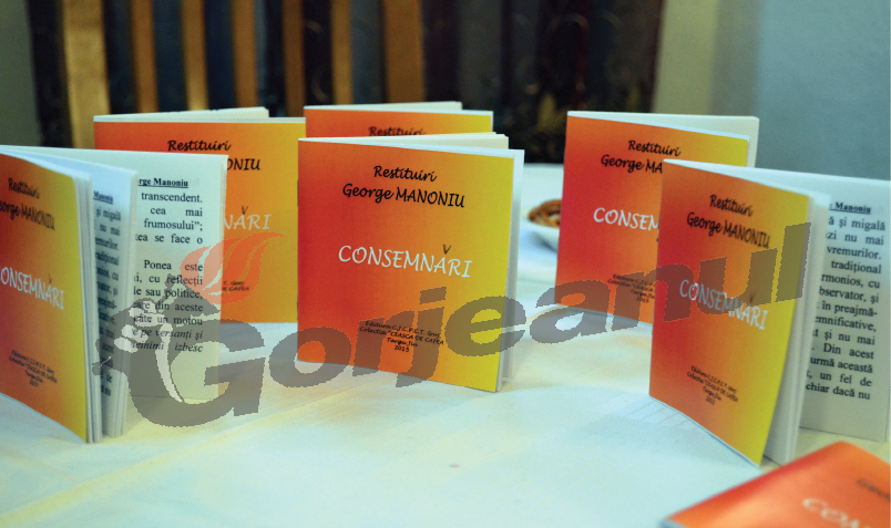 Eveniment omagial / Restituiri George Manoniu sau volumul CONSEMNĂRI, Colecţia “Ceaşca de cafea”, Târgu Jiu – 2015, la împlinirea a 70 de ani !