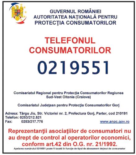 Plachetă nouă pentru Protecţia Consumatorilor