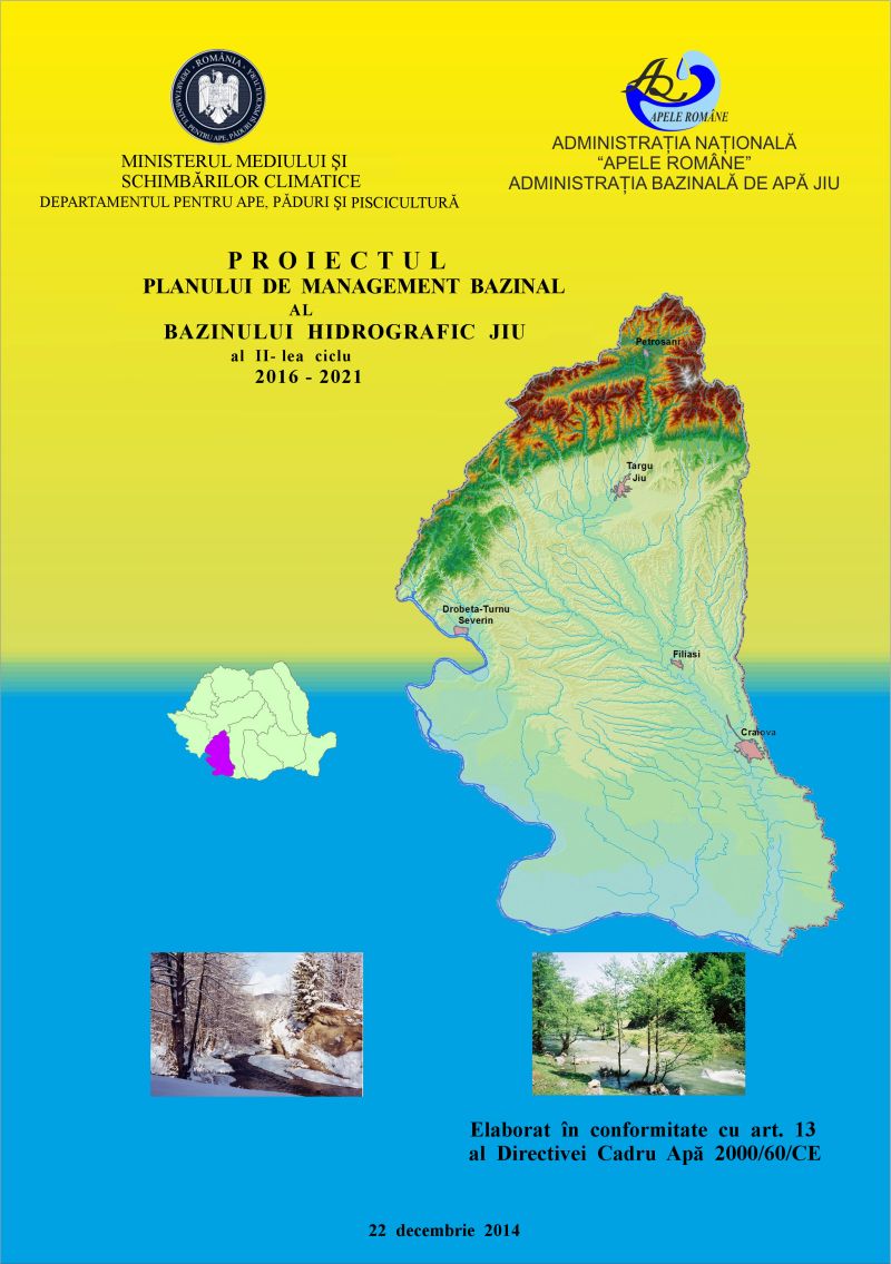 Draft-ul Planului de Management al Bazinului Hidrografic Jiu, finalizat