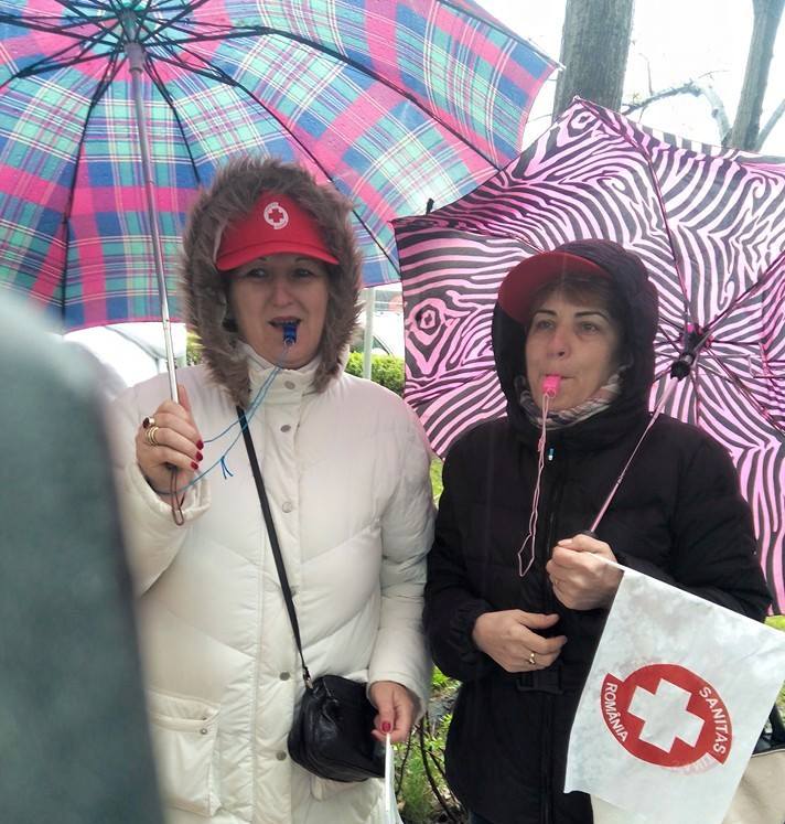 Sindicaliştii SANITAS au protestat de Ziua Sănătăţii