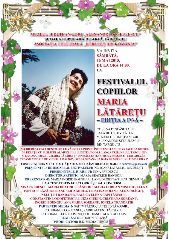 Festivalul Copiilor „Maria Lătăreţu”, la a IV-a ediţie
