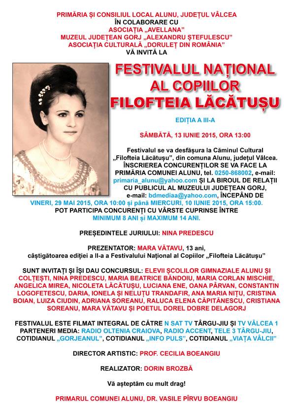 Festivalul „Filofteia Lăcătuşu”, la a III-a ediţie