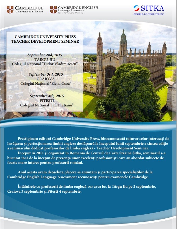 Seminar dedicat profesorilor de limba engleză la Târgu-Jiu