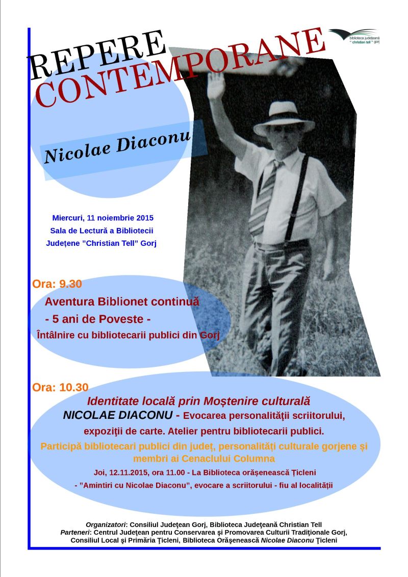 Nicolae Diaconu, omagiat la Târgu-Jiu şi Ţicleni