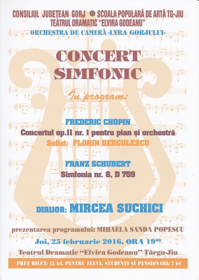 Concert simfonic la Teatrul ”Elvira Godeanu”