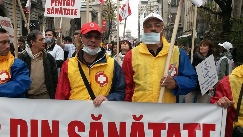 Gorjeni la miting în București, SANITAS continuă acțiunile de protest
