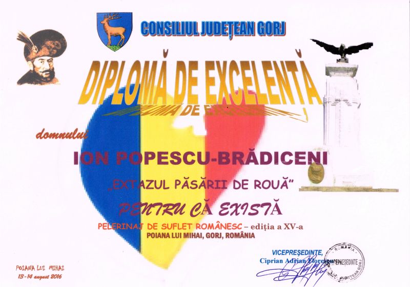 Trei decenii de la debutul ca poet al lui Ion Popescu-Brădiceni, cu „Extazul păsării de rouă” în 1986 la Editura „Scrisul Românesc”