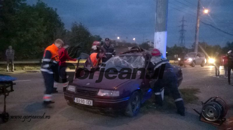 Accident la Târgu-Jiu, provocat de un șofer beat