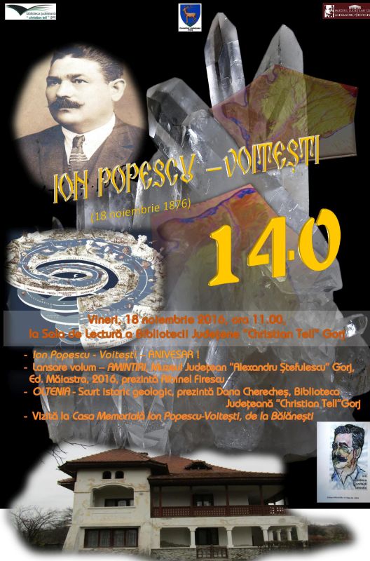 Manifestări dedicate savantului Ion Popescu-Voitești, la Târgu-Jiu