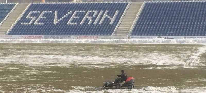 Terenul de la Severin, deszăpezit
