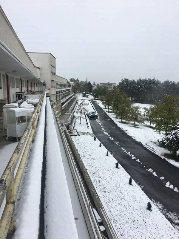 Peisaj hibernal de vis la Spitalul de Pneumoftiziologie