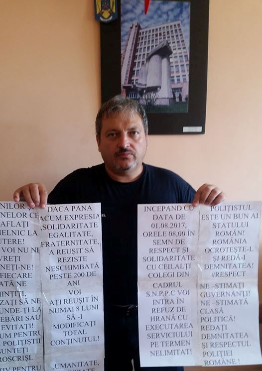 Polițist din Târgu-Jiu, în refuz de hrană pe termen nelimitat