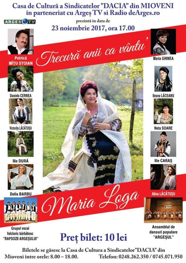 Maria Loga, spectacol aniversar la Mioveni
