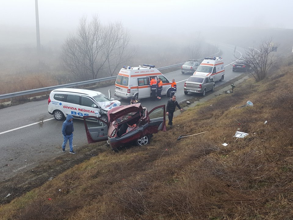 Accident la Târgu-Jiu! Mașina BGS, implicată