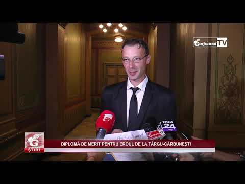 DIPLOMĂ DE MERIT PENTRU EROUL DE LA TÂRGU-CĂRBUNEȘTI