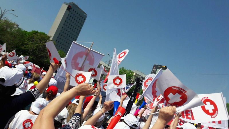 Zece mii de sindicaliști au protestat în Capitală