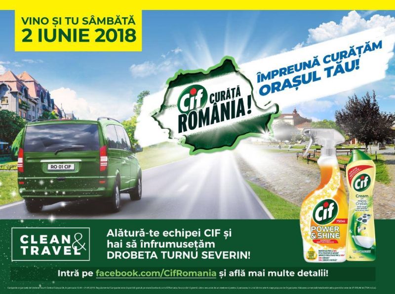 Caravana “Cif Curăţă România” ajunge sâmbătă la Severin! Fântâna Cinetică va fi curățată, iar zona din apropiere va fi înfrumusețată cu o piesă de mobilier urban