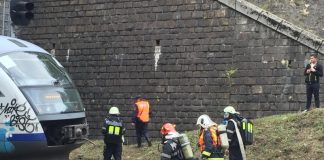 Mobilizare de forțe în Defileul Jiului, la simularea unui incendiu la un tren de persoane