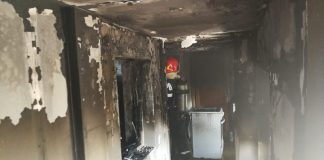 Casă din Bălești, cuprinsă de flăcări