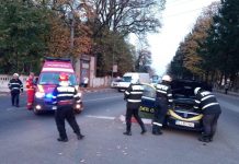 Două persoane rănite într-un accident la Târgu-Jiu, după ce un taxi nu a acordat prioritate