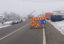 FOTO: Restricție de circulație pe DN 66, în zona Peșteana