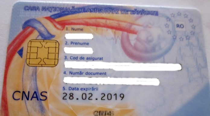 Anunț despre cardul de sănătate