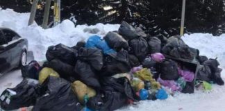 Mormane de gunoaie în Rânca, după sărbătorile de iarnă