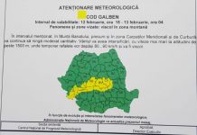 FOTO: Cod galben de viscol în nordul Gorjului, până mâine dimineață