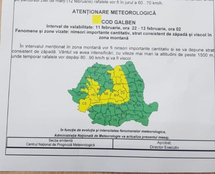 FOTO: Nordul judeţului Gorj, sub cod galben de ninsori