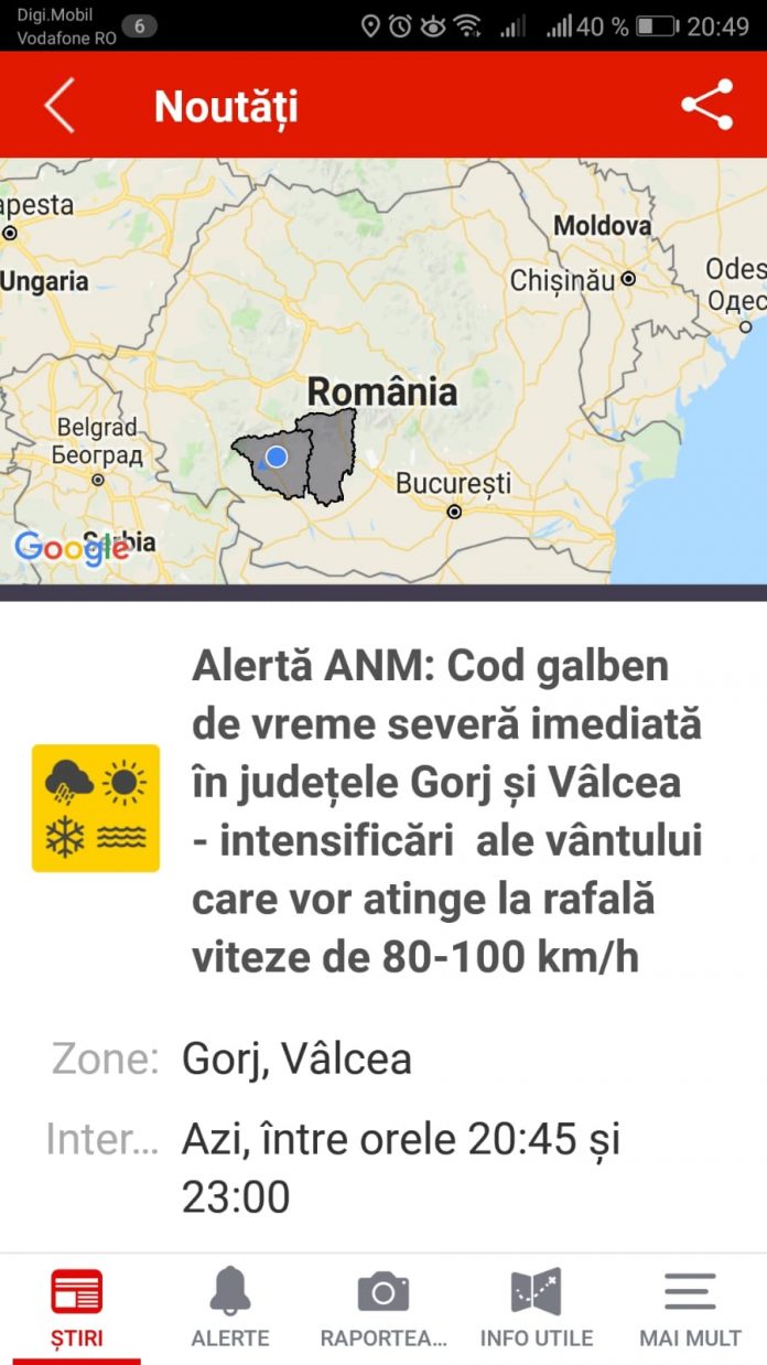 Gorjul, sub cod galben de vânt