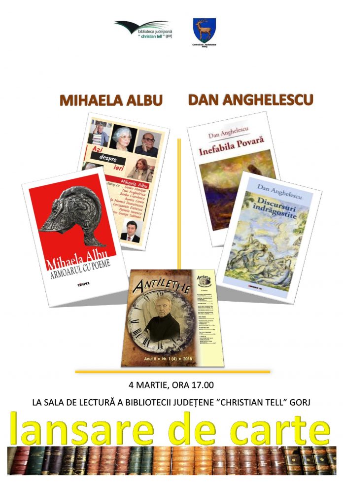 Lansare de carte, mâine, la Biblioteca „Christian Tell”