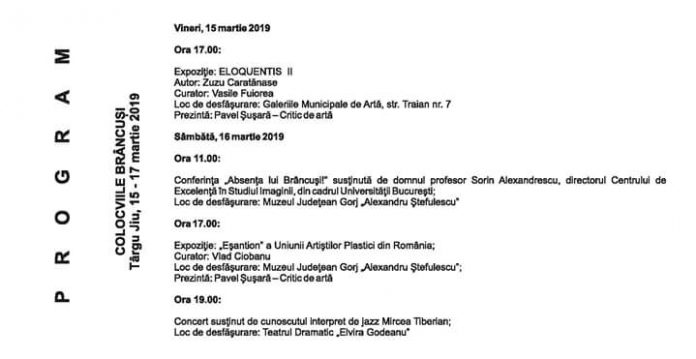 FOTO: Vezi programul manifestărilor dedicate lui Brâncuși!