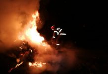 FOTO: Incendiu la Runcu, pus intenționat