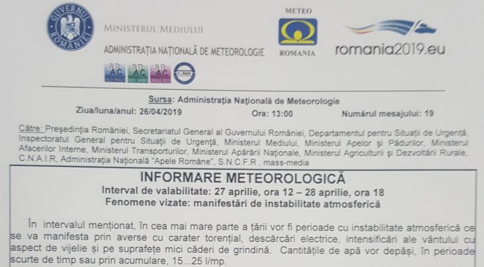 Gorjul, sub cod galben de ploi