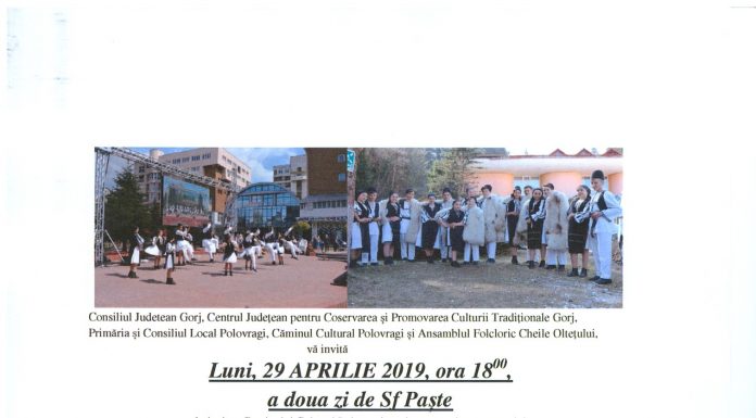 În a doua zi de Paşte, evenimente de anvergură la Polovragi