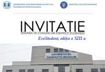 UCB Târgu-Jiu organizează astăzi o nouă ediţie a Sesiunii ECOSTUDENT