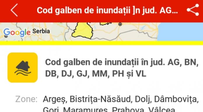 E cod galben de inundații!