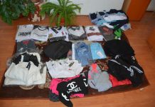 Control în târgul auto! Haine și produse cosmetice contrafăcute, confiscate de polițiști
