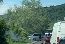 Accident pe Centură! Blondă la volan..