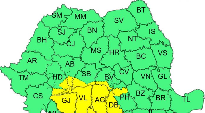 Gorjul, din nou, sub cod galben de ploi