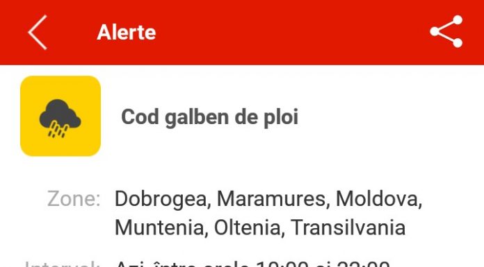 Cod galben de ploi, în Gorj