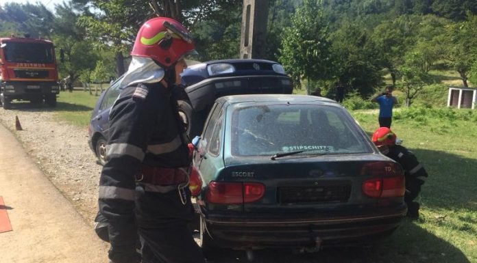 Incendiu de pădure, simulat la Runcu