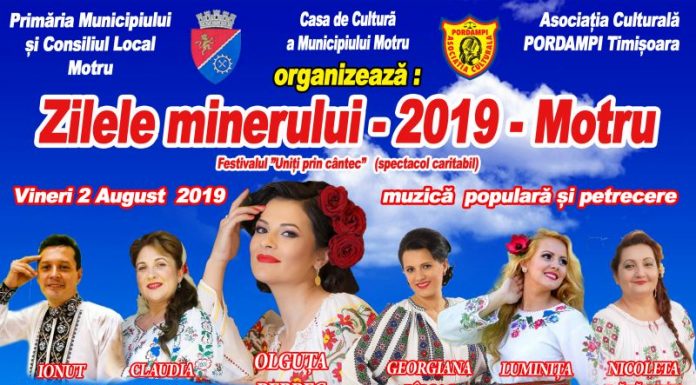 Artiști de seamă, în weekend, la Zilele Minerului în Motru! Daniela Gyorfi, Minodora, Formația Azur și Olguța Berbec, pe afiș