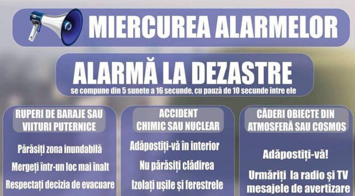 În această dimineață, exercițiu de alarmare a populației