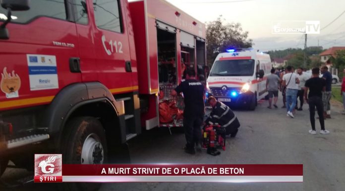 A MURIT STRIVIT DE O PLACĂ DE BETON