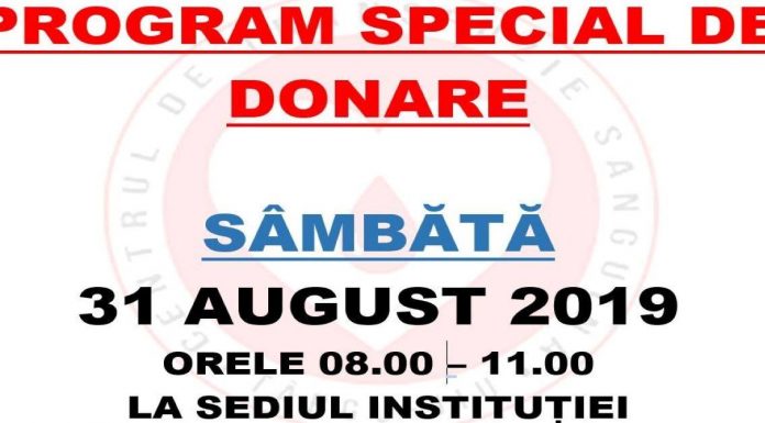 Program special de donare de sânge
